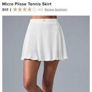 White Alo Tennis Skirt. Size small